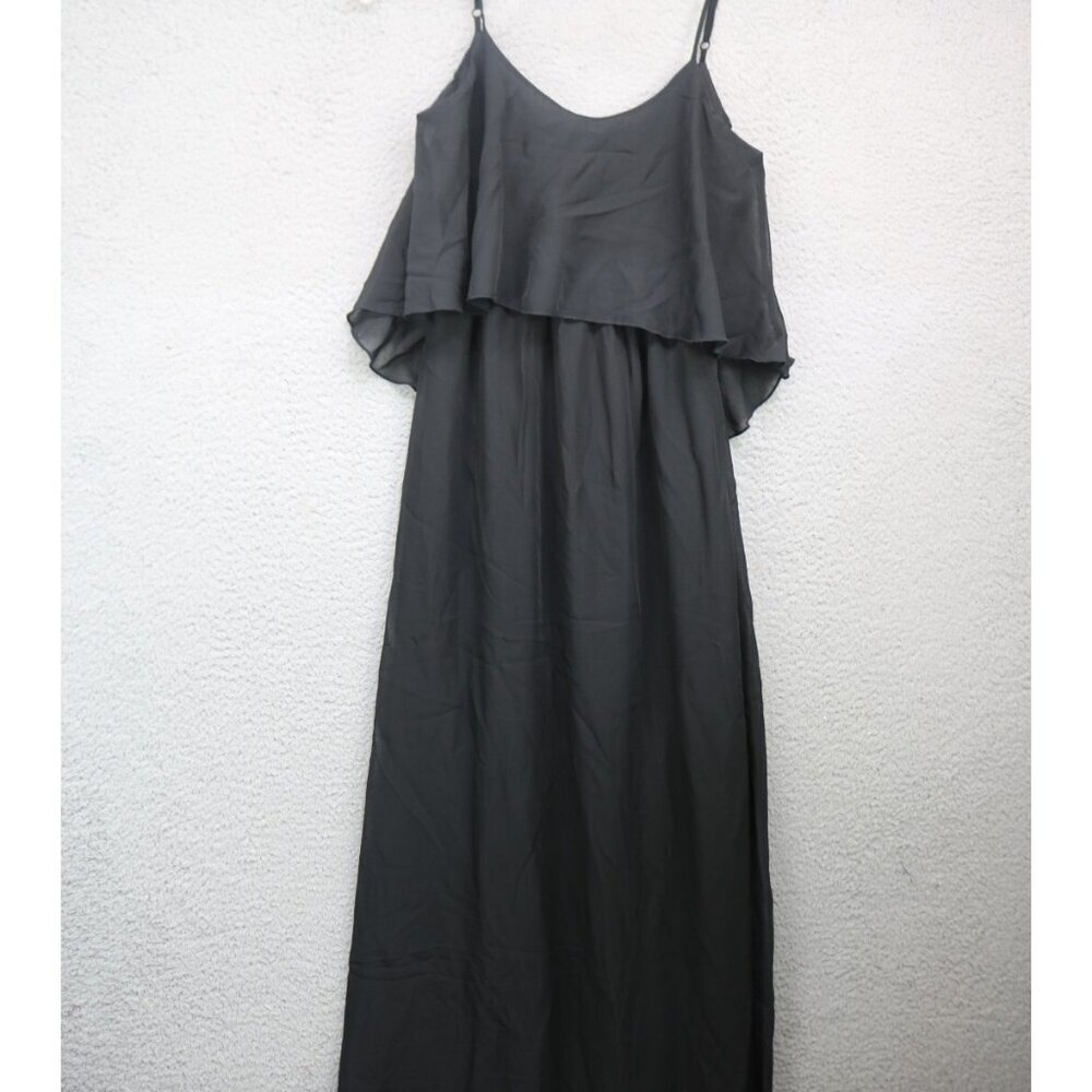 Wet Seal Black Sheer Chiffon Maxi Dress-Empire Waist-XS-Goth-NWT-Witchy-Event